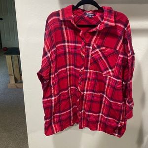 Roaman’s plaid flannel button down